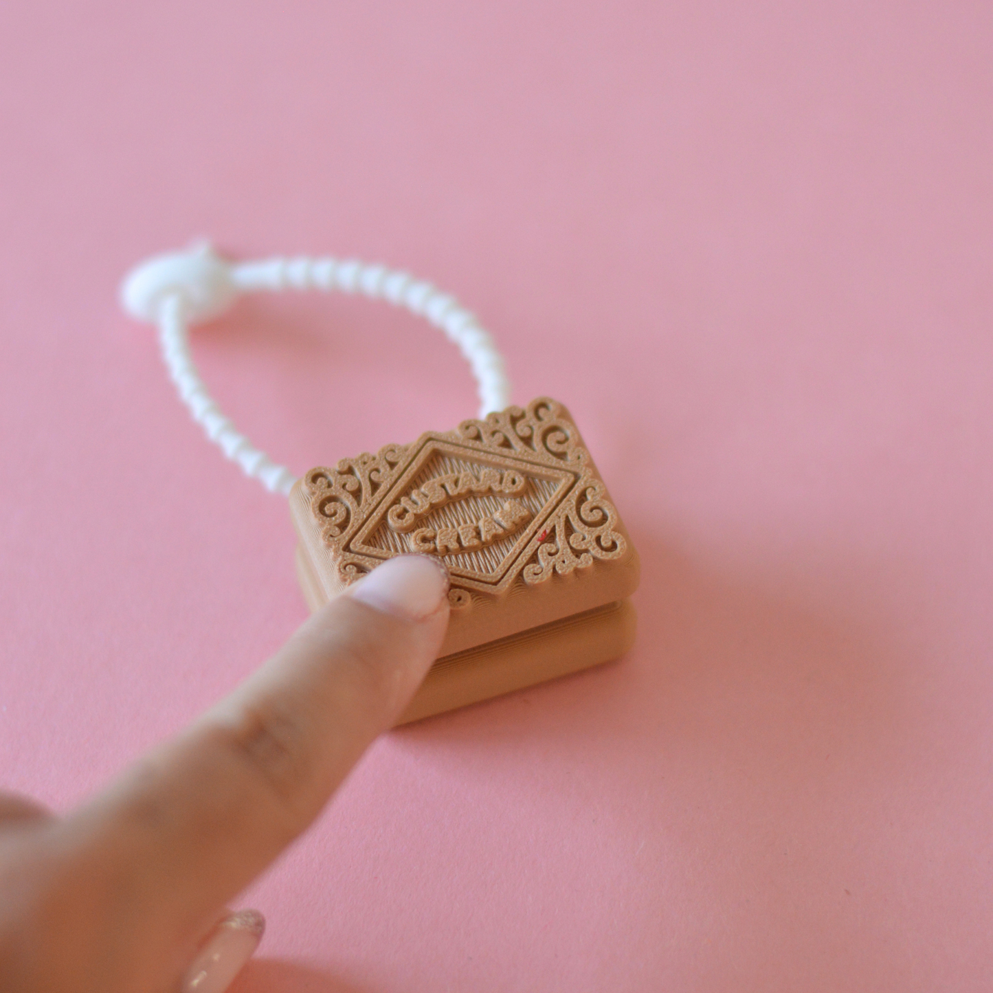 Custard Cream | 3D Printed Cookie Clicker Keychain