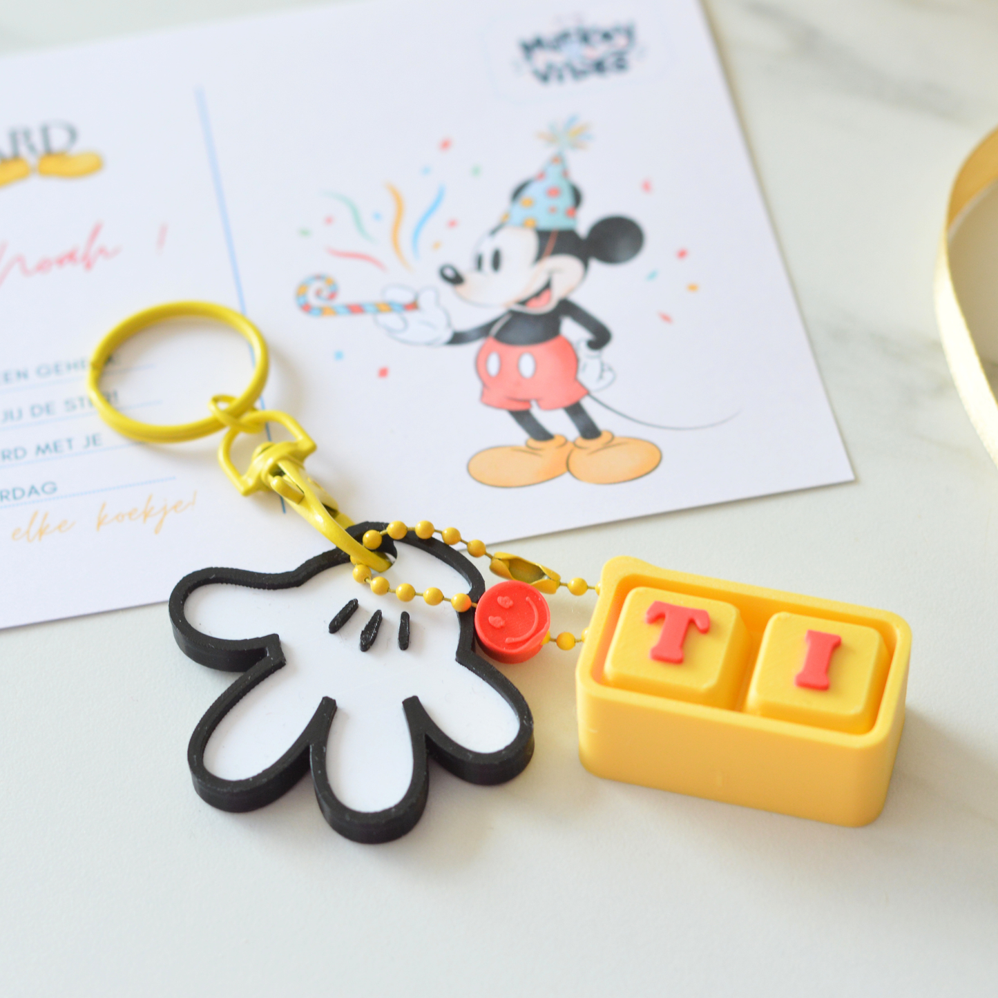 Little Ears Birthday Box Black | Handmade Cookies, 3D Mickey Box & Clicker Keychain