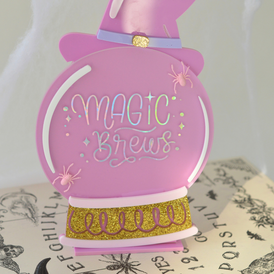 Magic Brews Acrylic Halloween Sign