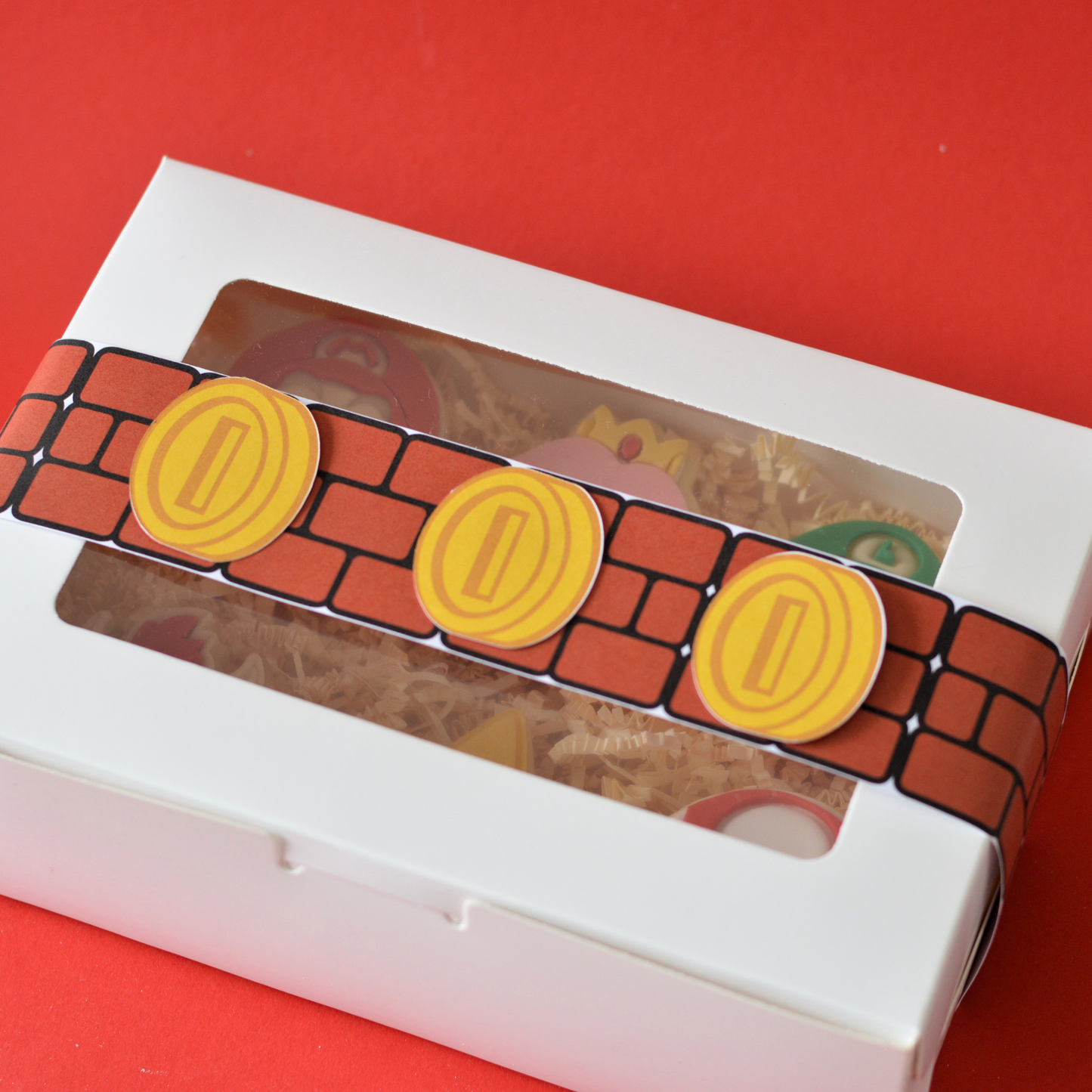 Super Mario cookie gift box full presentation by Oh Happy Co.