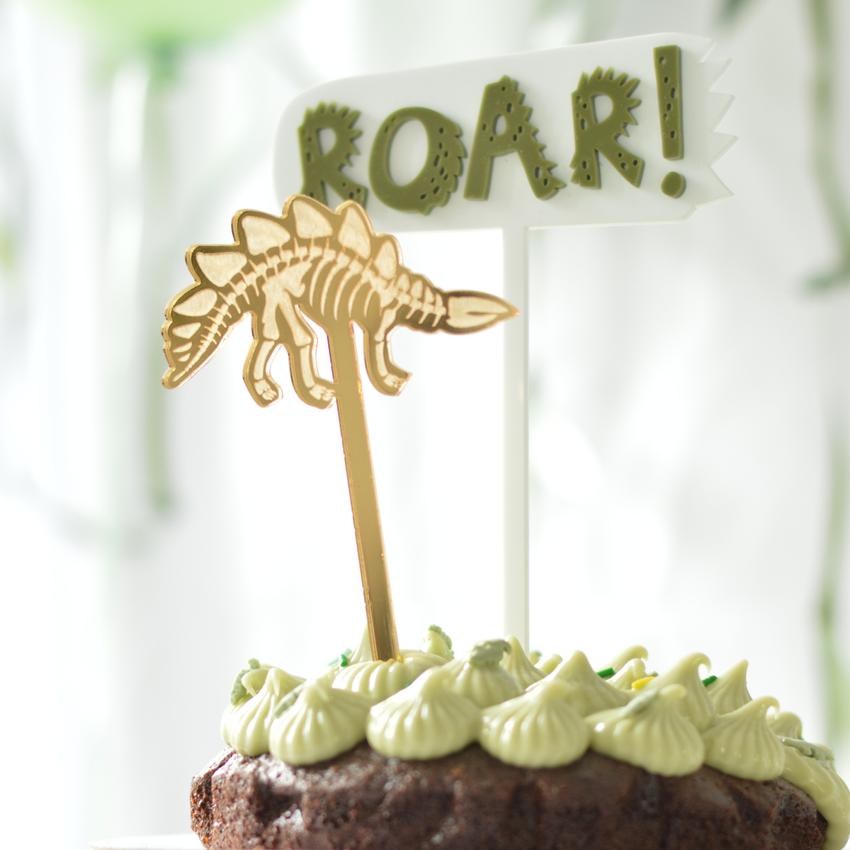 Gold Dino Cake Topper
