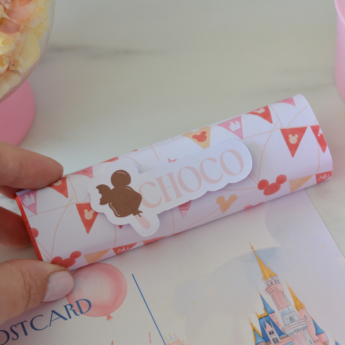 Little Ears Birthday Box Pink | Handmade Cookies, 3D Mickey Box & Clicker Keychain