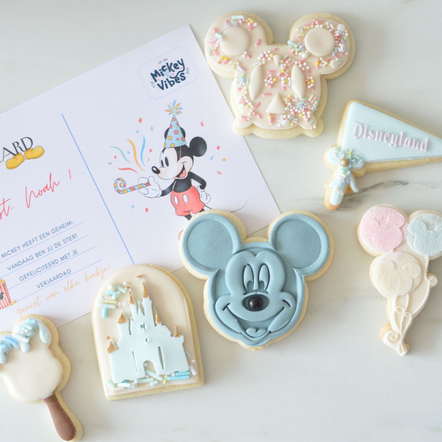 Little Ears Birthday Box Black | Handmade Cookies, 3D Mickey Box & Clicker Keychain