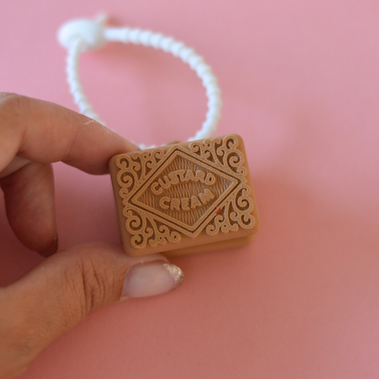 Custard Cream | 3D Printed Cookie Clicker Keychain