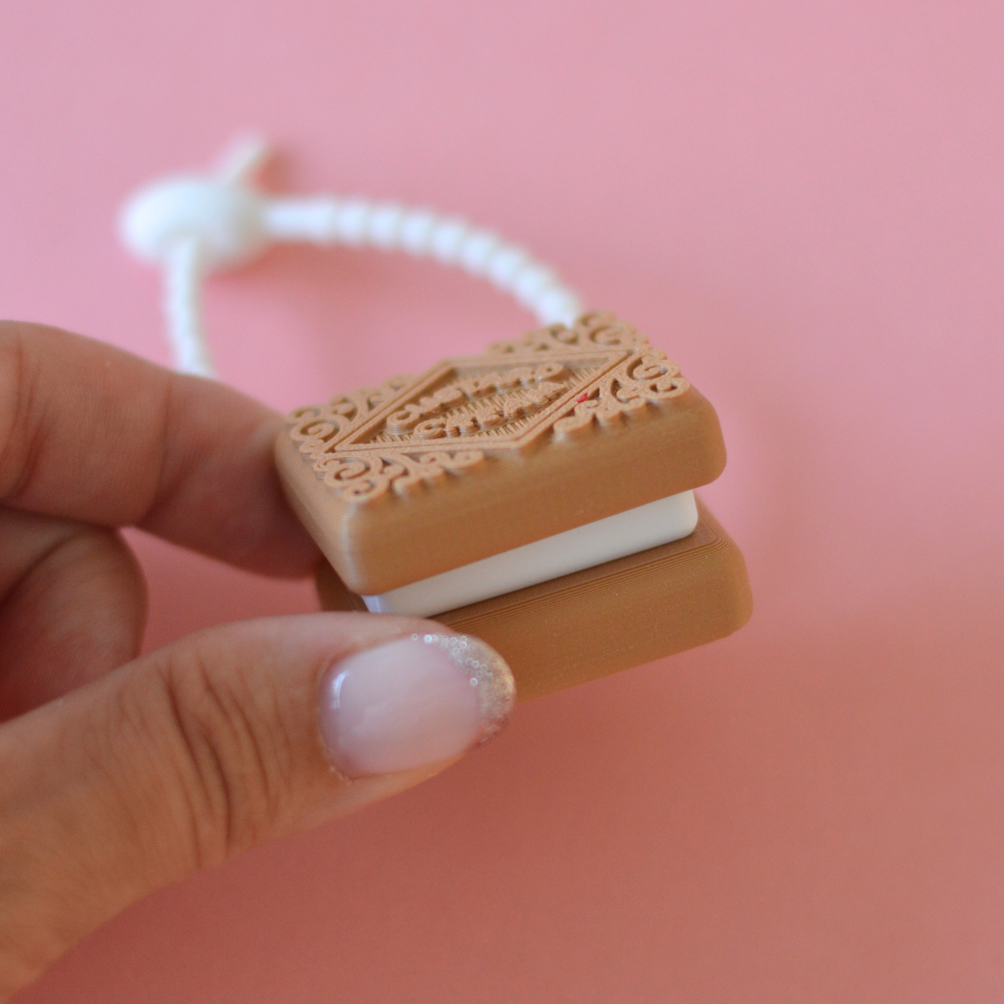 Custard Cream | 3D Printed Cookie Clicker Keychain