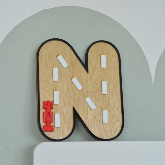 F1 Letter | Personalised Wooden Kids Room Decor