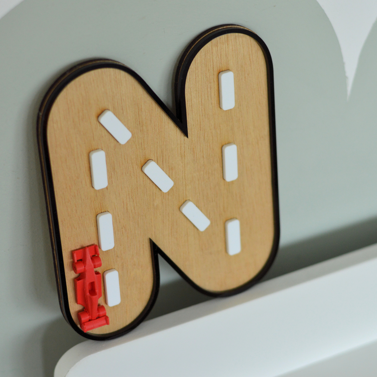 F1 Letter | Personalised Wooden Kids Room Decor