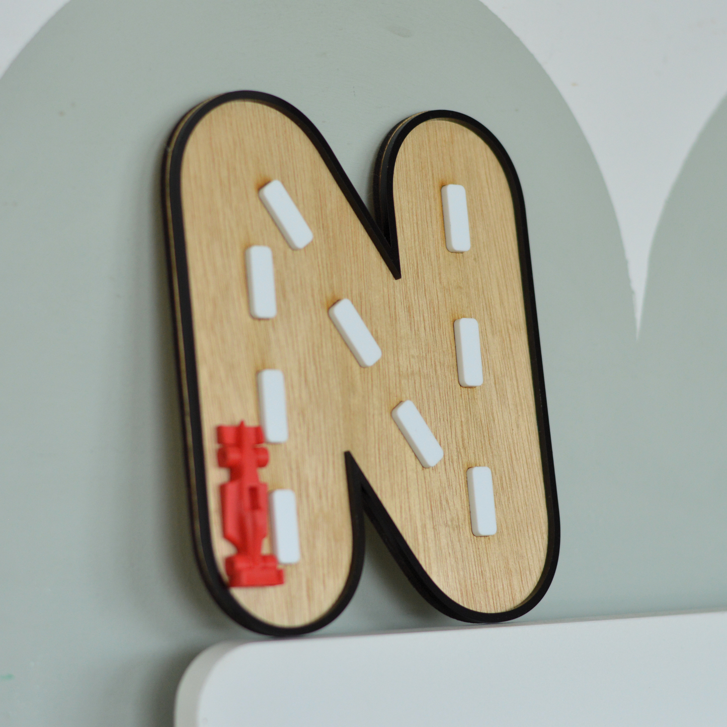 F1 Letter | Personalised Wooden Kids Room Decor