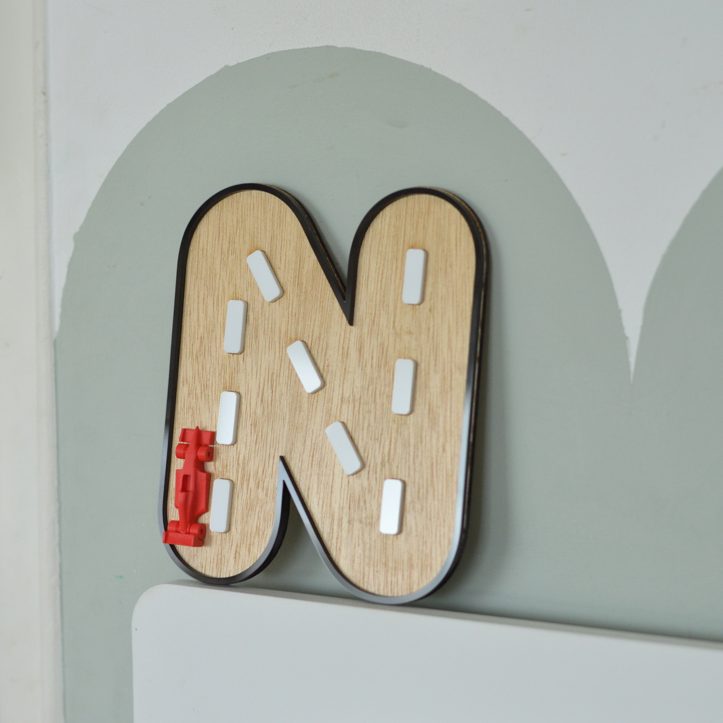 F1 Letter | Personalised Wooden Kids Room Decor