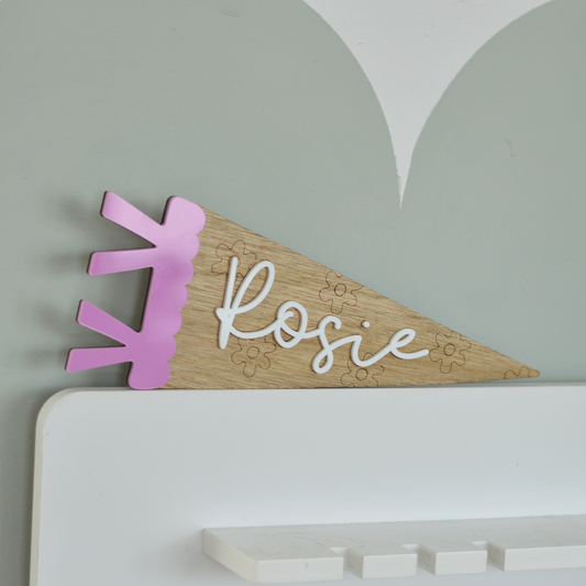 Personalised Pennant | Kids Room Wall Decor with Name