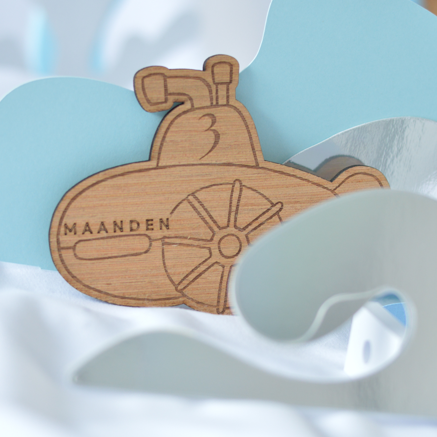 Under the Sea Milestone Set | Personalised Baby Milestone Cards | Laser Engraved Wood | 0–12 Months