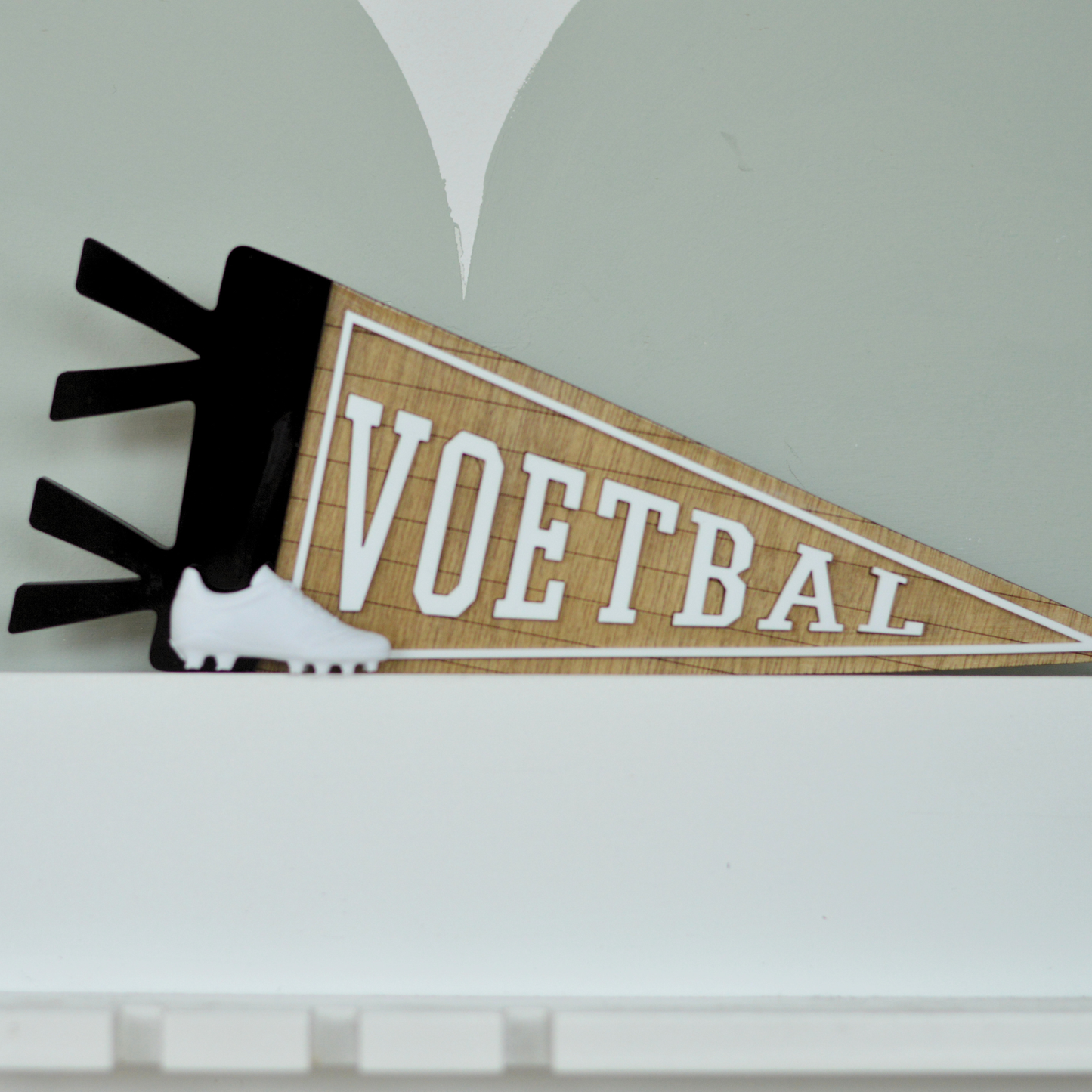 Voetbal Pennant | Wooden Wall Decor for Kids Rooms