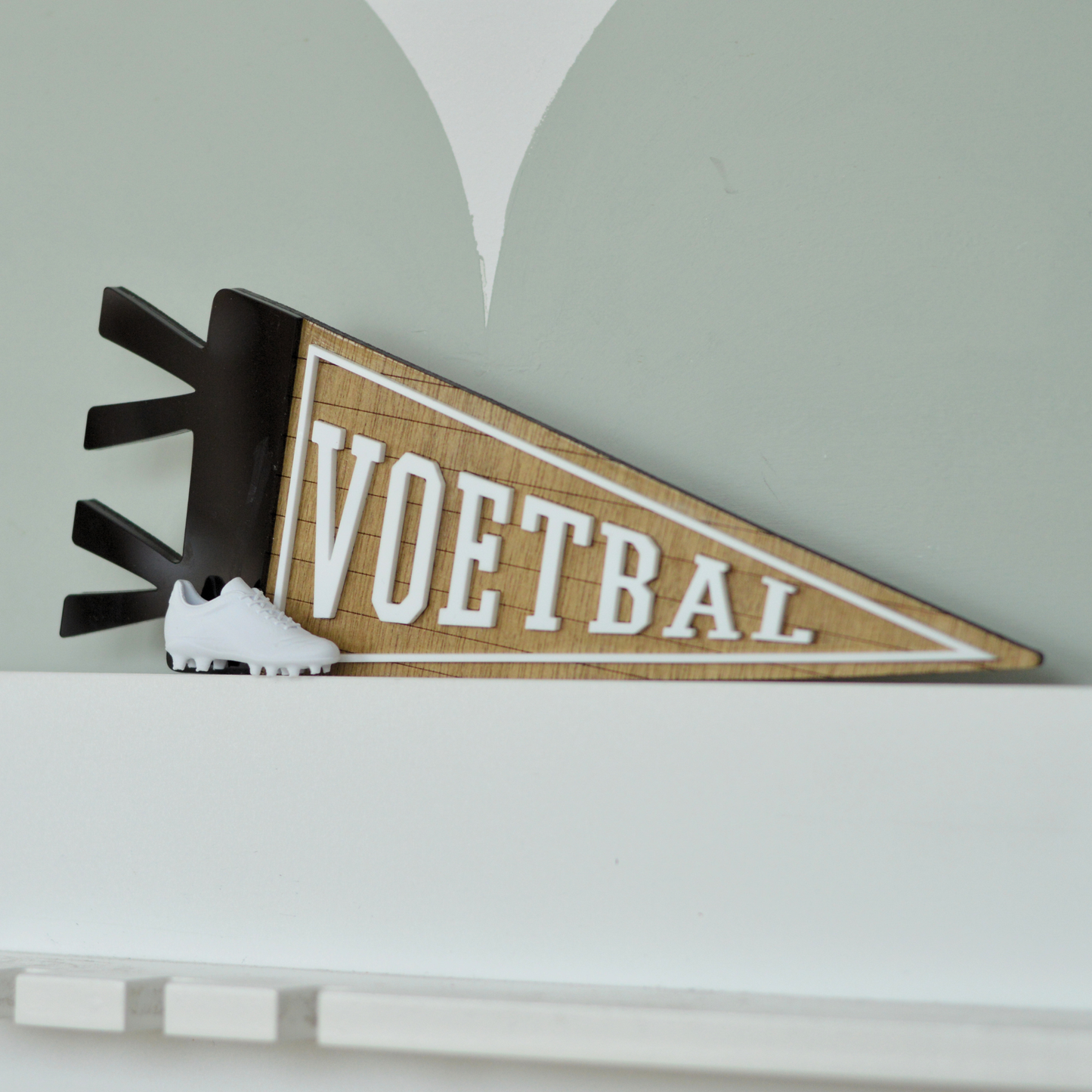 Voetbal Pennant | Wooden Wall Decor for Kids Rooms