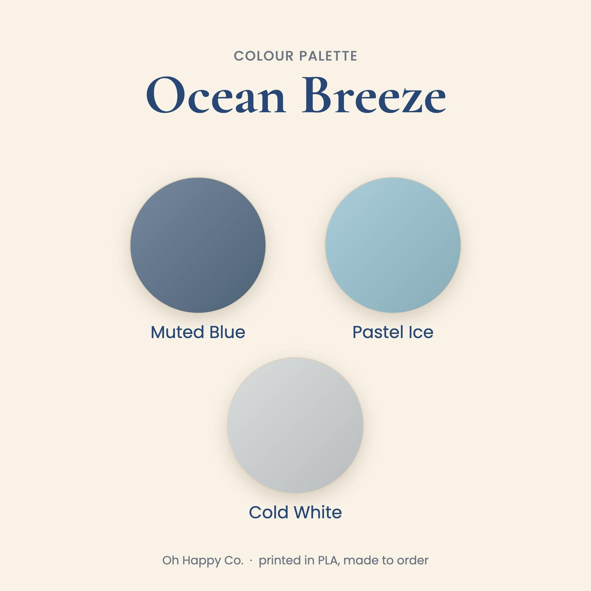 Mini vending machine colour palette Ocean Breeze: Muted Blue, Pastel Ice, Cold White